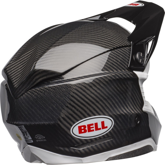 Casque cross Bell Moto-10 Spherical Solid - Noir Blanc Brillant