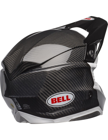 Casque cross Bell Moto-10 Spherical Solid - Noir Blanc Brillant