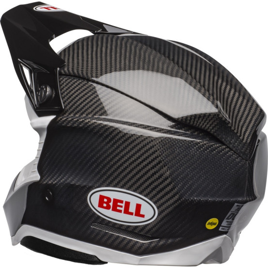 Casque cross Bell Moto-10 Spherical Solid - Noir Blanc Brillant