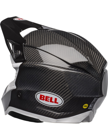 Casque cross Bell Moto-10 Spherical Solid - Noir Blanc Brillant