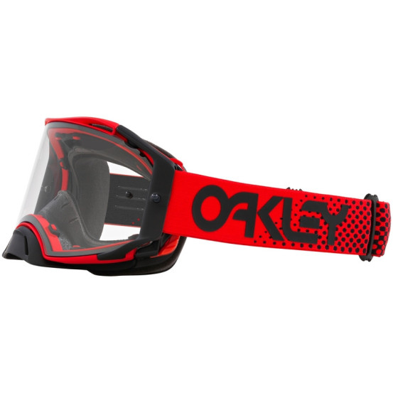 Masque cross OAKLEY Airbrake MX Moto Rouge Clair - Écran Clair