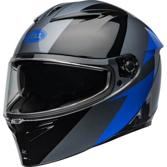 Casque moto intégral Bell Lithium Shear - Gris Bleu