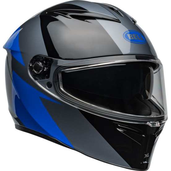 Casque moto intégral Bell Lithium Shear - Gris Bleu