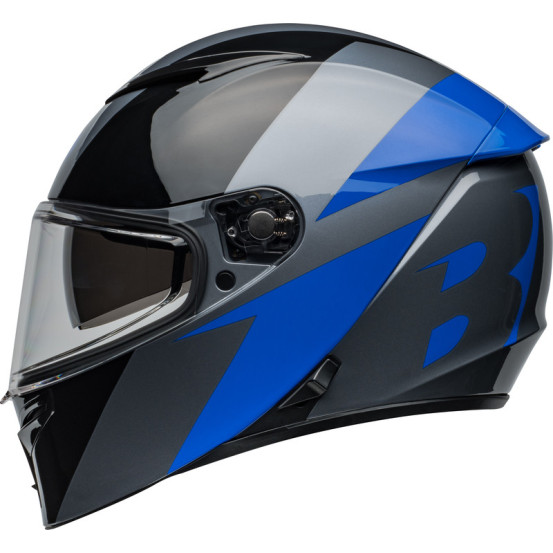 Casque moto intégral Bell Lithium Shear - Gris Bleu