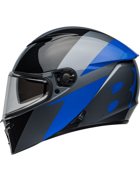 Casque moto intégral Bell Lithium Shear - Gris Bleu