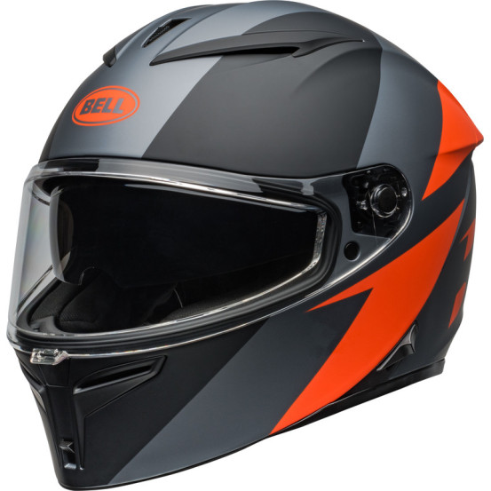 Casque moto intégral Bell Lithium Shear - Gris Mat Orange