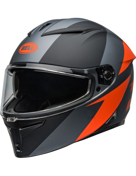 Casque moto intégral Bell Lithium Shear - Gris Mat Orange