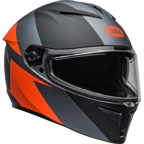 Casque moto intégral Bell Lithium Shear - Gris Mat Orange