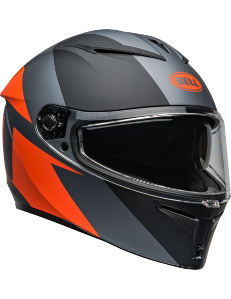 Casque moto intégral Bell Lithium Shear - Gris Mat Orange