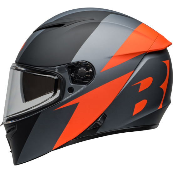 Casque moto intégral Bell Lithium Shear - Gris Mat Orange