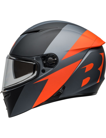Casque moto intégral Bell Lithium Shear - Gris Mat Orange