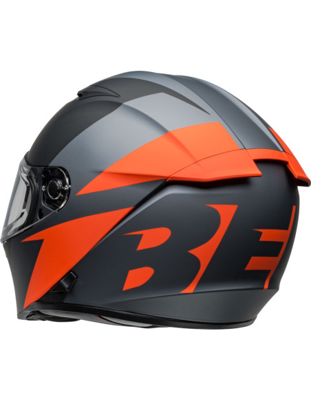 Casque moto intégral Bell Lithium Shear - Gris Mat Orange