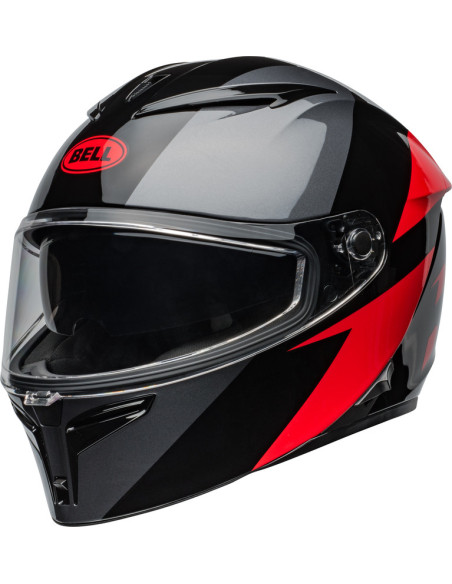 Casque moto intégral Bell Lithium Shear - Gris métallique Rouge