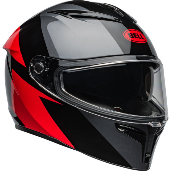 Casque moto intégral Bell Lithium Shear - Gris métallique Rouge