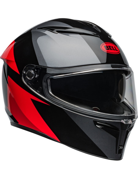 Casque moto intégral Bell Lithium Shear - Gris métallique Rouge