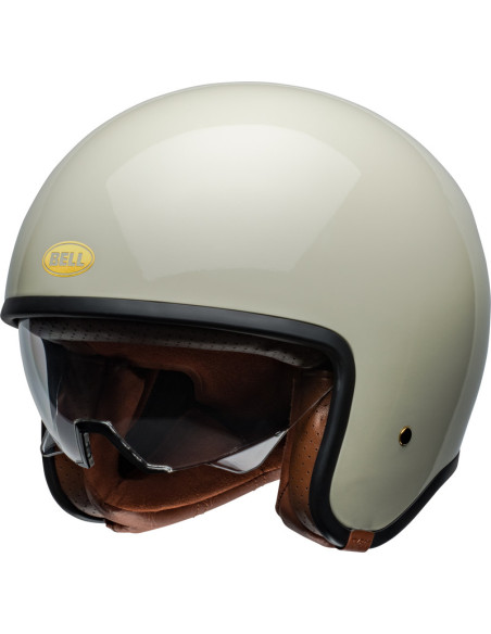 Casque moto jet Bell TX 501 Solid - Blanc vintage