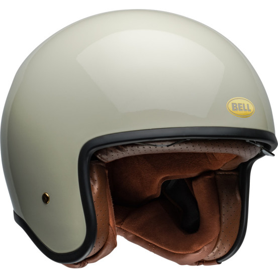 Casque moto jet Bell TX 501 Solid - Blanc vintage