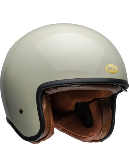 Casque moto jet Bell TX 501 Solid - Blanc vintage