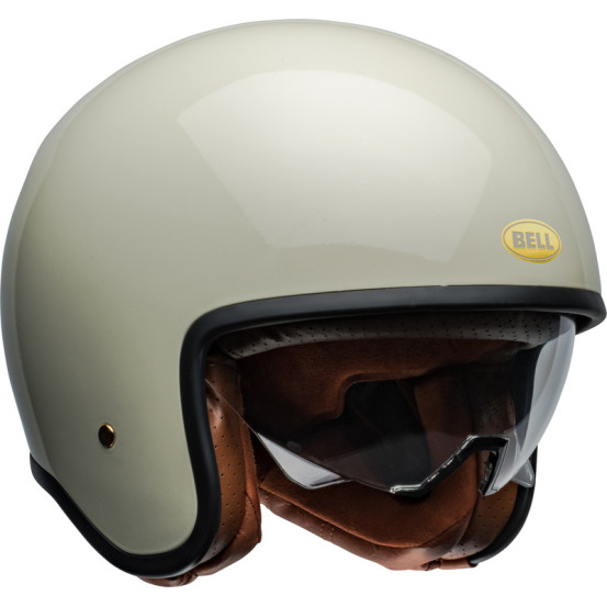 Casque moto jet Bell TX 501 Solid - Blanc vintage