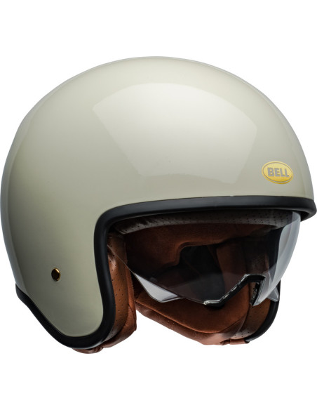 Casque moto jet Bell TX 501 Solid - Blanc vintage