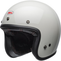 Casque moto jet Bell Custom 500 Solid - Blanc vintage