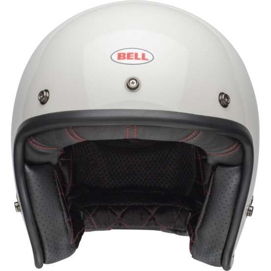 Casque moto jet Bell Custom 500 Solid - Blanc vintage