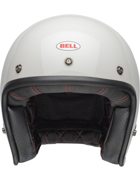 Casque moto jet Bell Custom 500 Solid - Blanc vintage