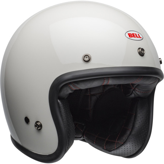 Casque moto jet Bell Custom 500 Solid - Blanc vintage