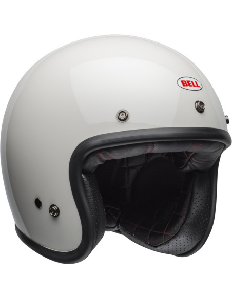 Casque moto jet Bell Custom 500 Solid - Blanc vintage