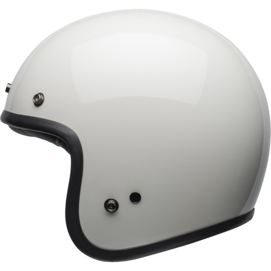 Casque moto jet Bell Custom 500 Solid - Blanc vintage
