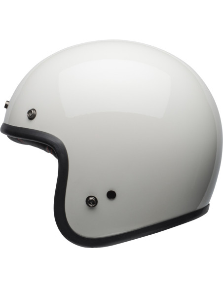 Casque moto jet Bell Custom 500 Solid - Blanc vintage