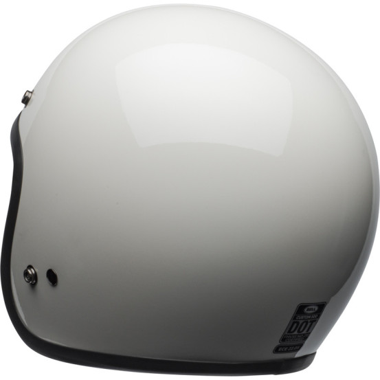Casque moto jet Bell Custom 500 Solid - Blanc vintage