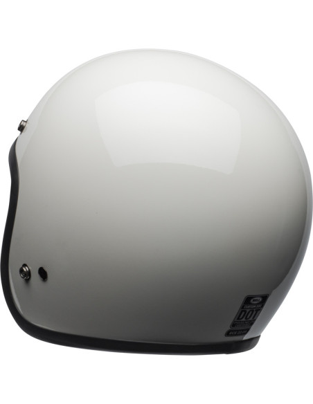Casque moto jet Bell Custom 500 Solid - Blanc vintage