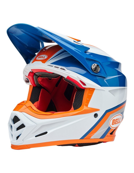 Casque cross Bell MOTO-9S FLEX Merchant - Orange Bleu