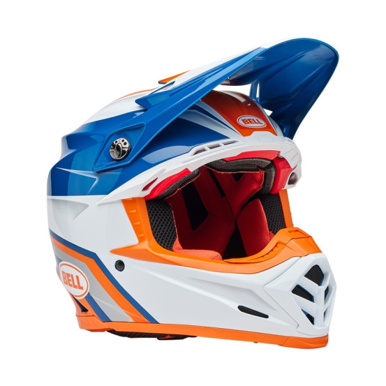 Casque cross Bell MOTO-9S FLEX Merchant - Orange Bleu