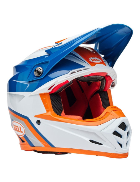 Casque cross Bell MOTO-9S FLEX Merchant - Orange Bleu