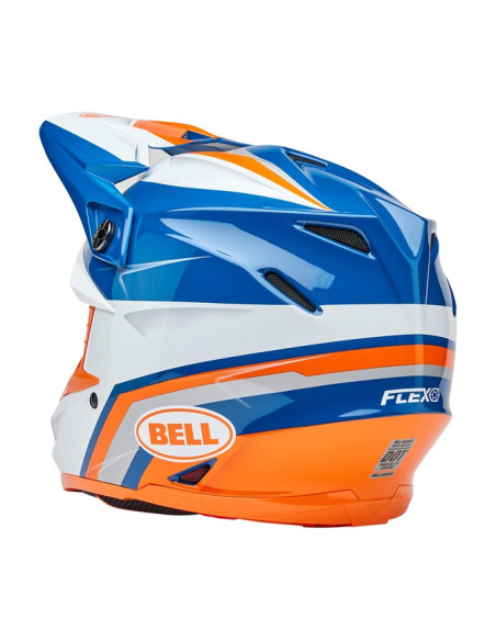 Casque cross Bell MOTO-9S FLEX Merchant - Orange Bleu