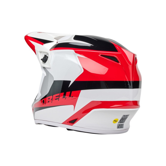 Casque cross Bell MX-9 MIPS Rift - Rouge Blanc