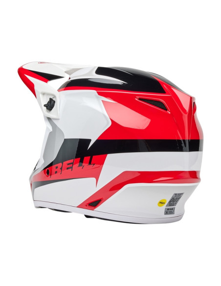 Casque cross Bell MX-9 MIPS Rift - Rouge Blanc