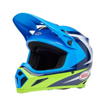 Casque cross Bell MX-9 MIPS Jackal - Bleu Jaune Fluo