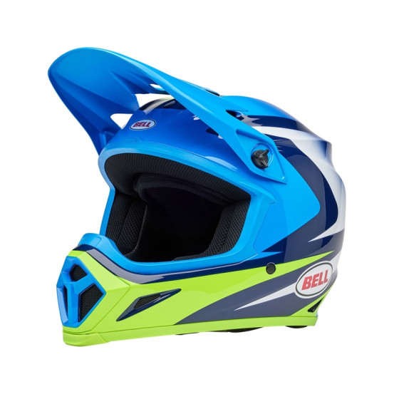 Casque cross Bell MX-9 MIPS Jackal - Bleu Jaune Fluo
