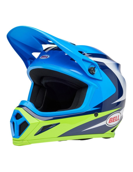 Casque cross Bell MX-9 MIPS Jackal - Bleu Jaune Fluo