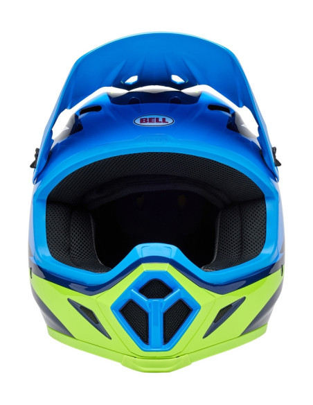Casque cross Bell MX-9 MIPS Jackal - Bleu Jaune Fluo