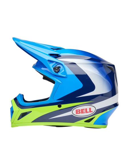 Casque cross Bell MX-9 MIPS Jackal - Bleu Jaune Fluo