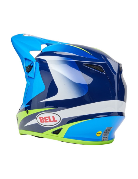 Casque cross Bell MX-9 MIPS Jackal - Bleu Jaune Fluo