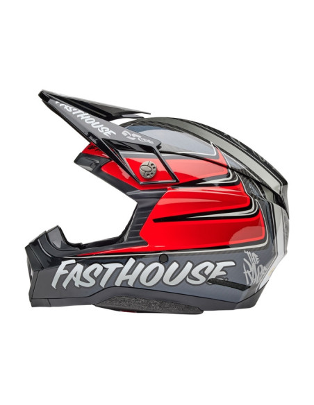 Casque cross Bell MOTO-10 Spherical Édition limitée Fasthouse ditd - Gris Rouge