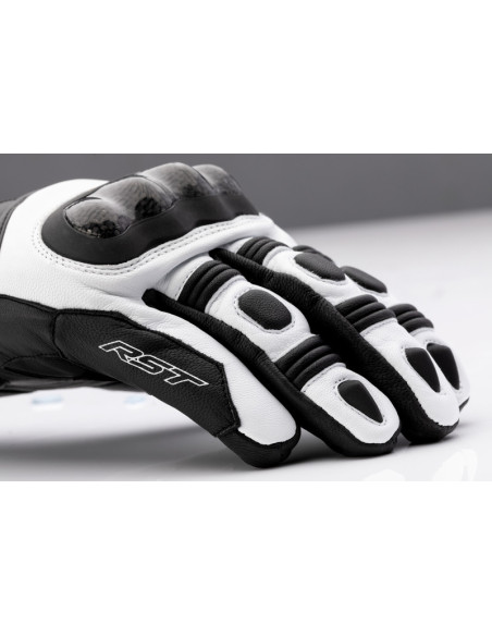 Gants moto cuir RST Sport Mid - Blanc