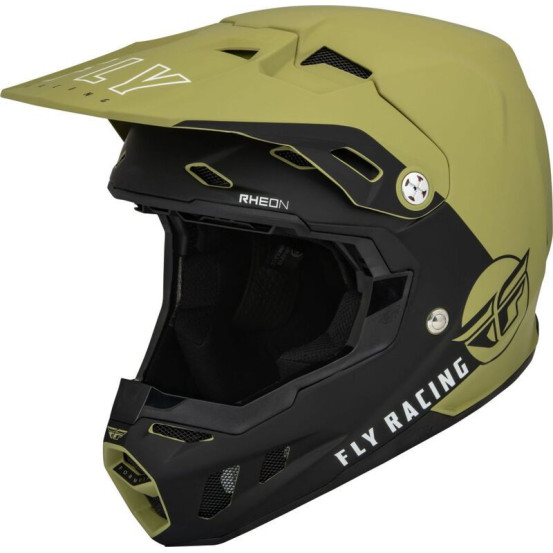 Casque cross Fly Racing Formula CC Centrum - Vert Olive Mat Noir