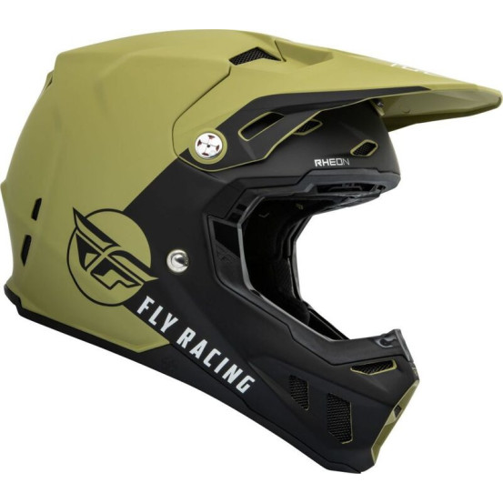 Casque cross Fly Racing Formula CC Centrum - Vert Olive Mat Noir