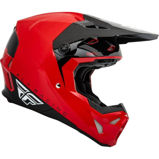 Casque cross Fly Racing Formula CP Slant - Rouge Noir Blanc
